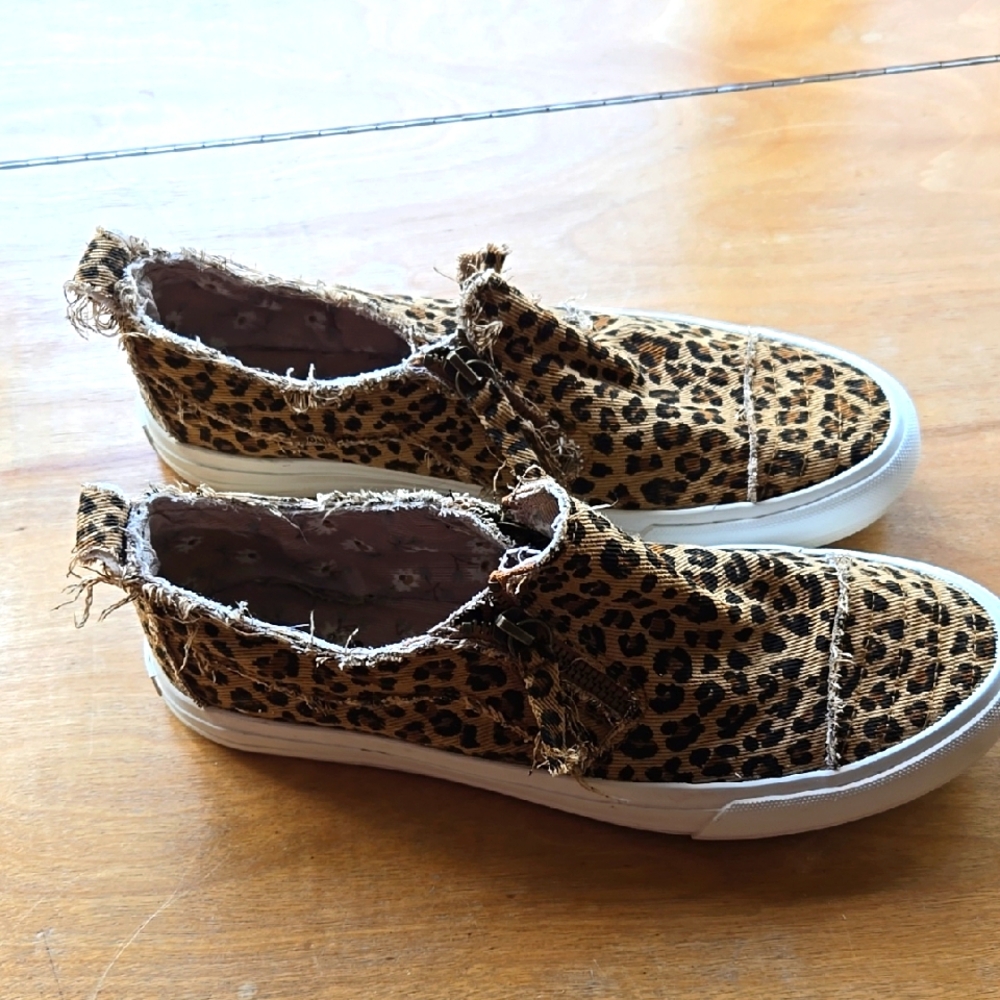 Gypsy Jazz Brown Sneakers Animal Print Slip-On